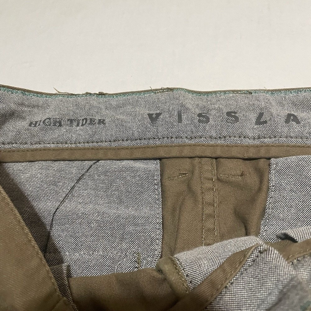 Vissla Pants Mens Size 30 X 31 High Tider Chino Casual Khaki Slim Straight Brown - Picture 3 of 9